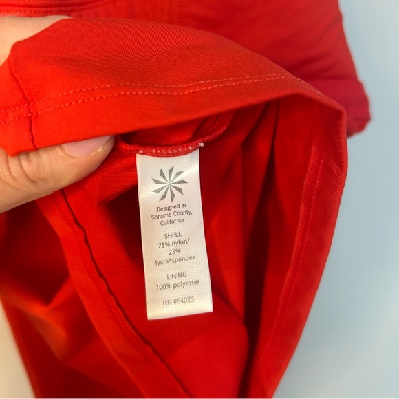 Athleta Vibrant Red Bandeau Tankini Swimwear Top Removable Straps Size Small - Picture 3 of 6